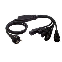 IEC 3Pole C14 Male to C13 & European 2 Pin Female 2 in 1 Y Split Power Cord 25CM